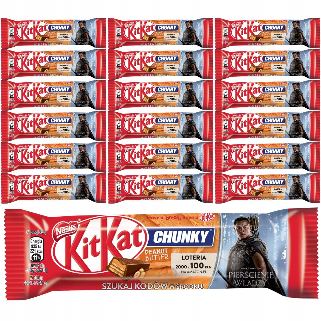 Levně KitKat Chunky Peanut Butter v mléčné čokoládě 42 g x 18 ks