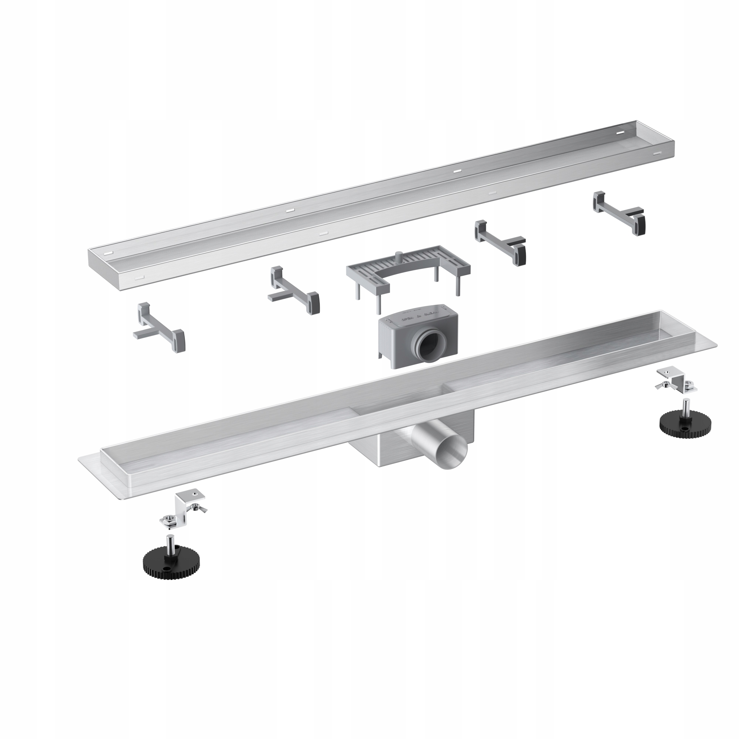 AQUAUNO 2w1 ODPŁYW LINIOWY 60 cm NISKI SYFON STAL WYSOKA PRZEPUSTOWOŚĆ Szerokość produktu 7 cm