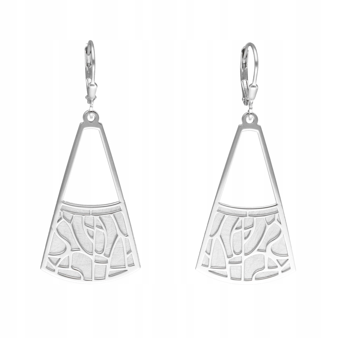 Náušnice trapézy satinované stříbro rhodiované