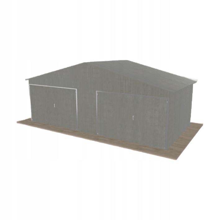 Plechová garáž 7x3.5 m, dvoupolohová, dvoupolohová, Pozink