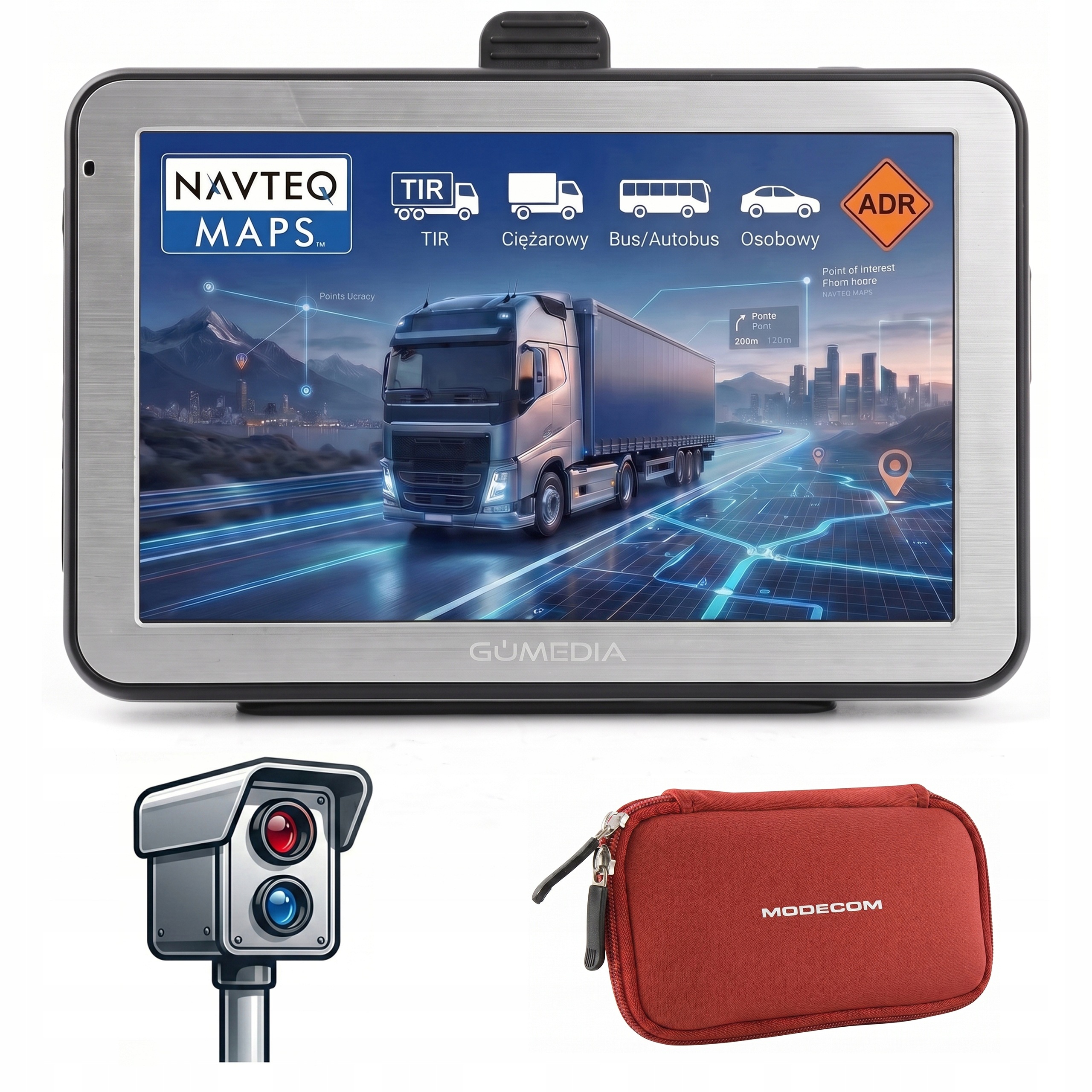 Navigace 5" Nákladní automobil Gomedia 5010 Truck Kamion Bus Pouzdro Fotoradary 2026