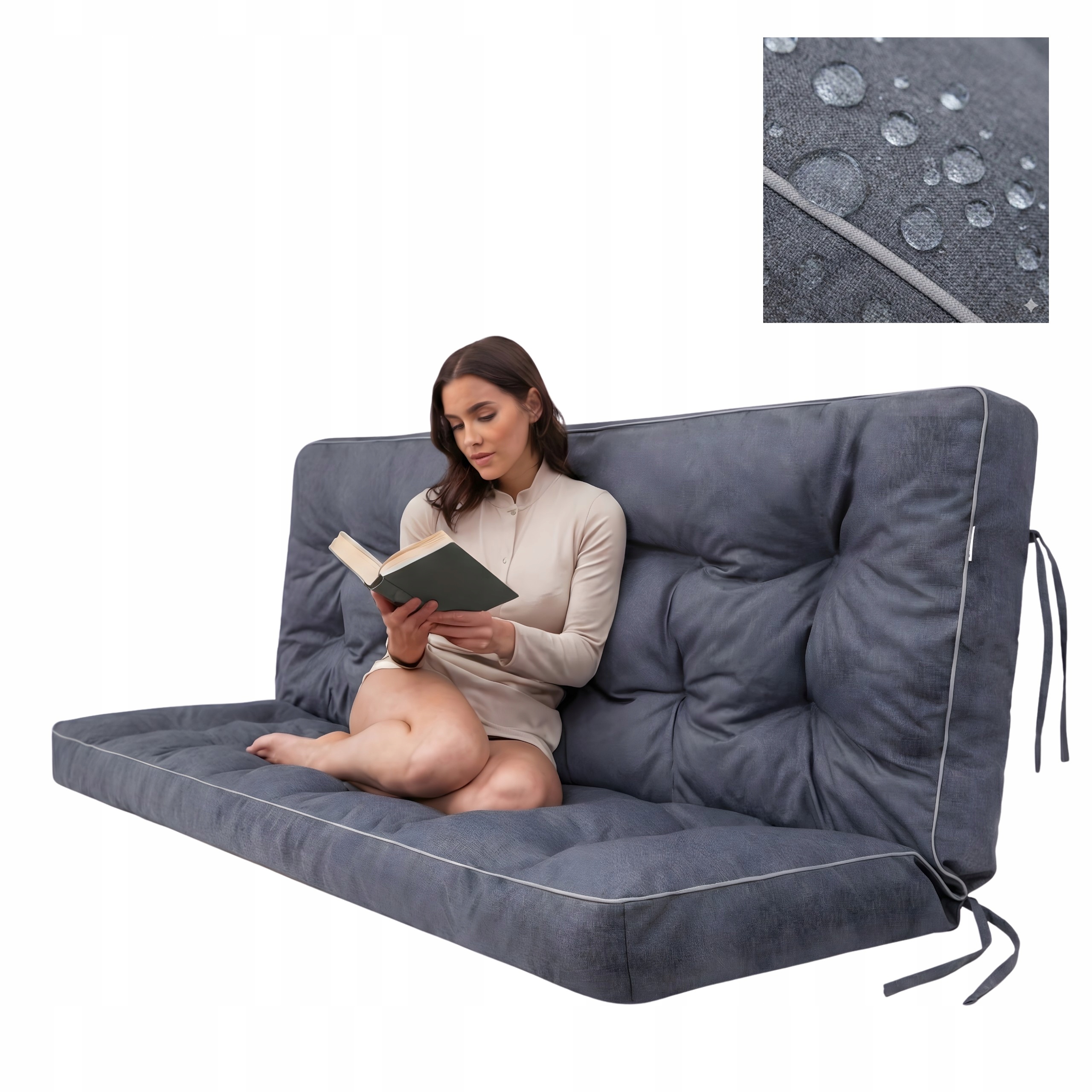 Poduška Na Hojdačku Poduška na záhradnú lavičku Vodotesná pre 3 osoby 150 cm