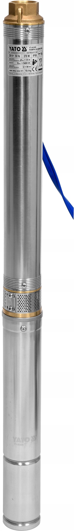 POMPA GŁĘBINOWA DO STUDNI DO WODY CZYSTEJ 370W 80m Producent Yato