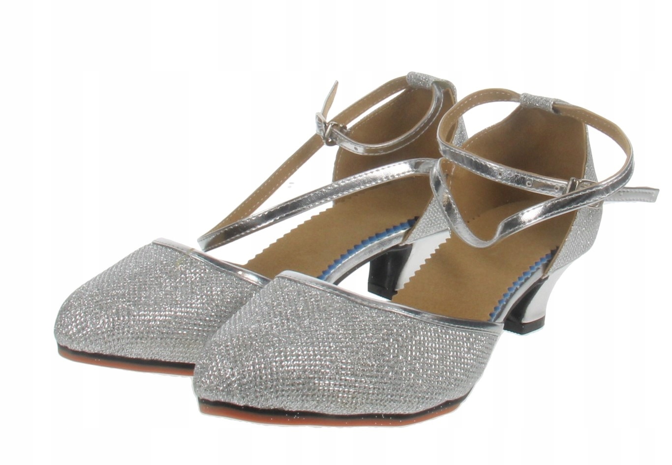Danuosi Damskie Buty Do Tańca Srebrne Z Brokatem 37 Jif