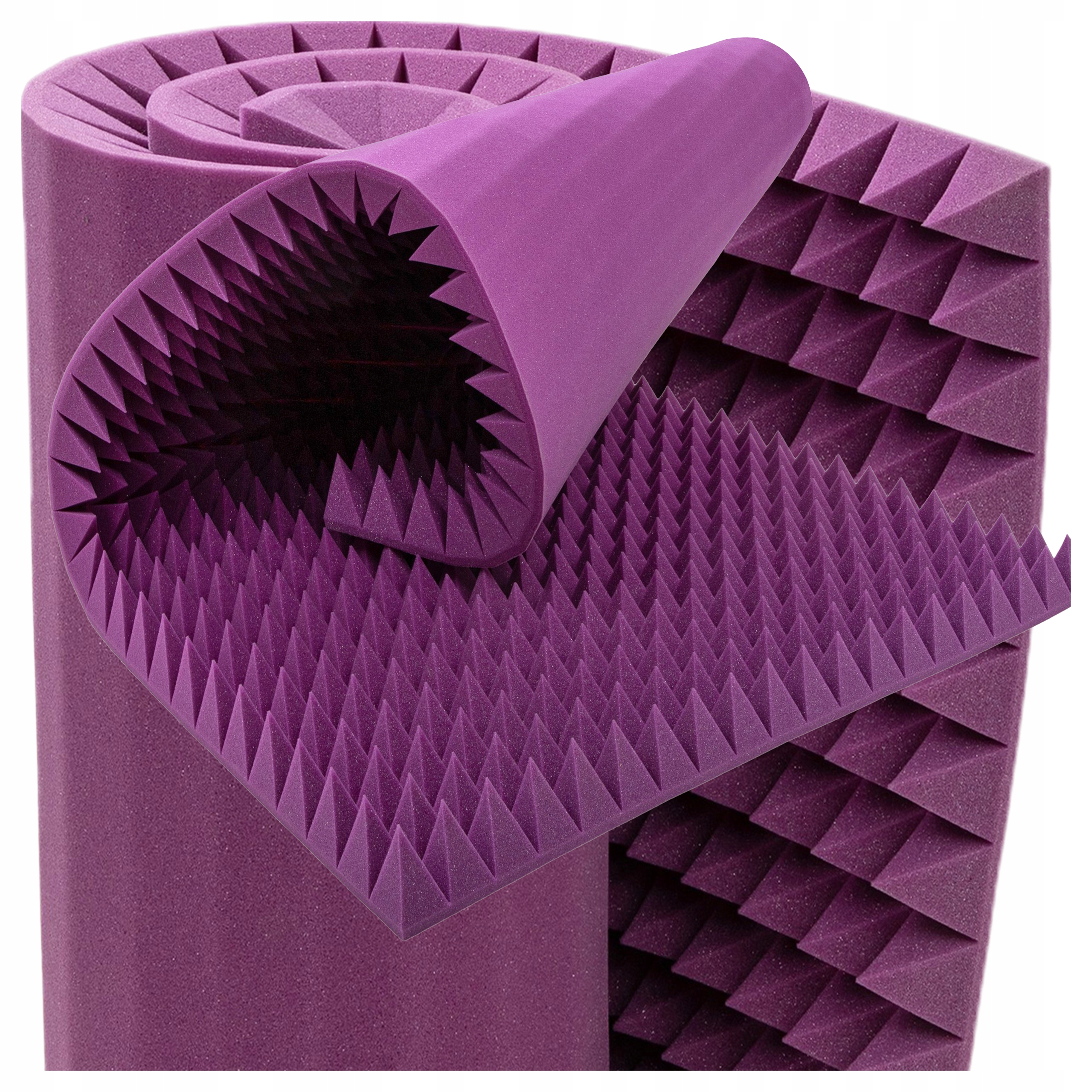 Tlumící pěna fialová pyramida dobrá akustika v podcastovém pokoji
