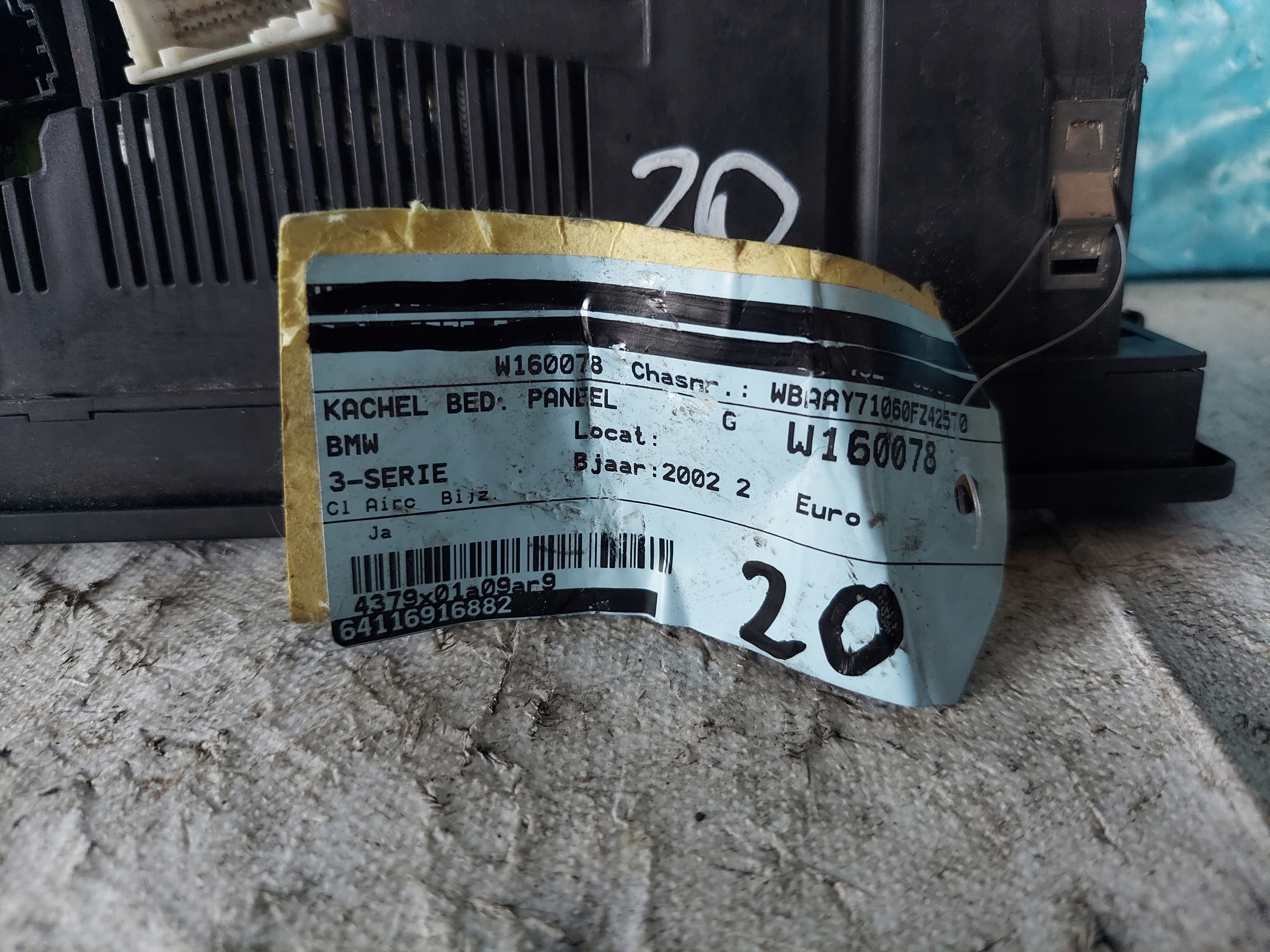 PANEL KLIMY BMW 3 E46 64116916882