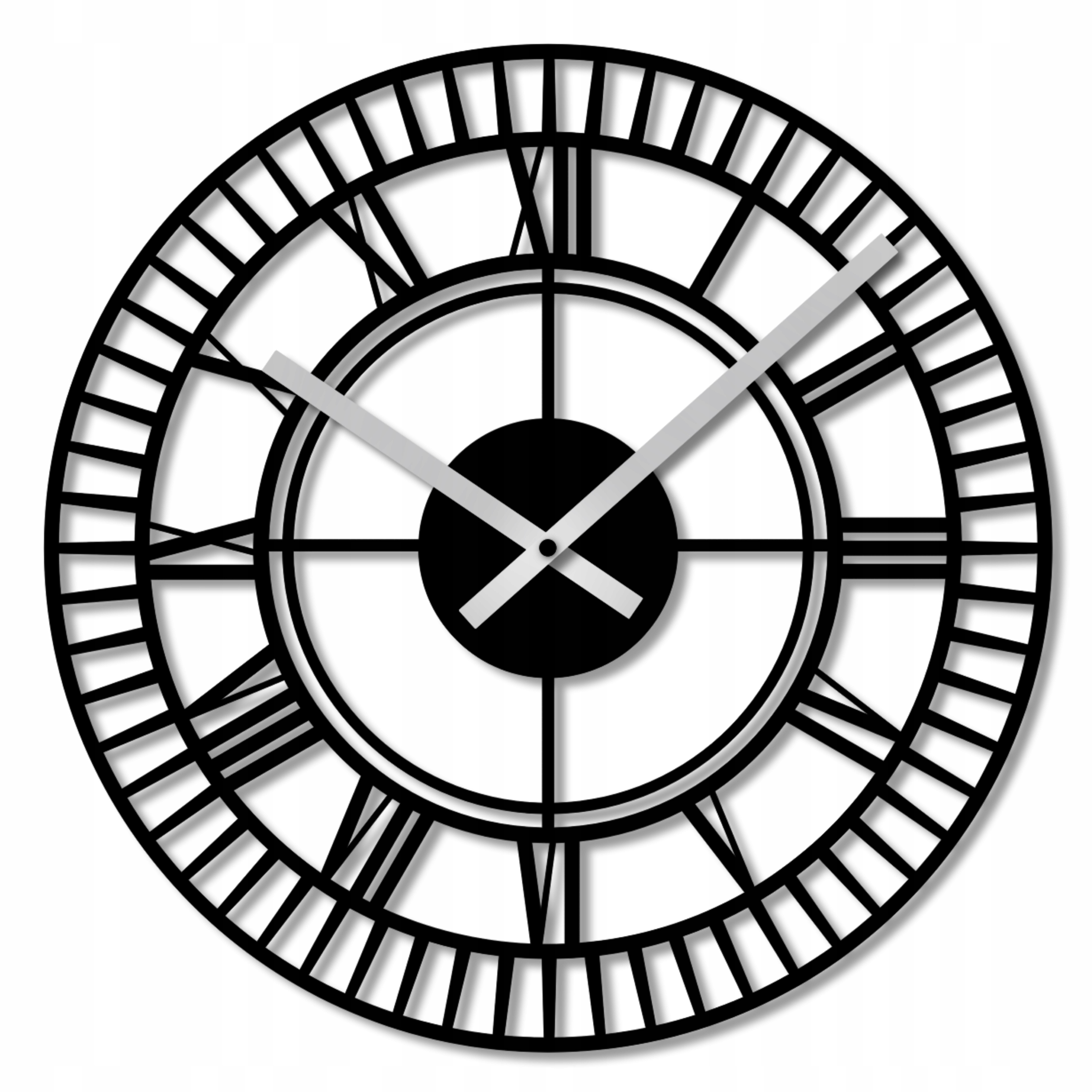 Nástěnné Hodiny 60 CM Klasické Černé Tiché Stylové Hodiny Na Zeď Obývacího Pokoje