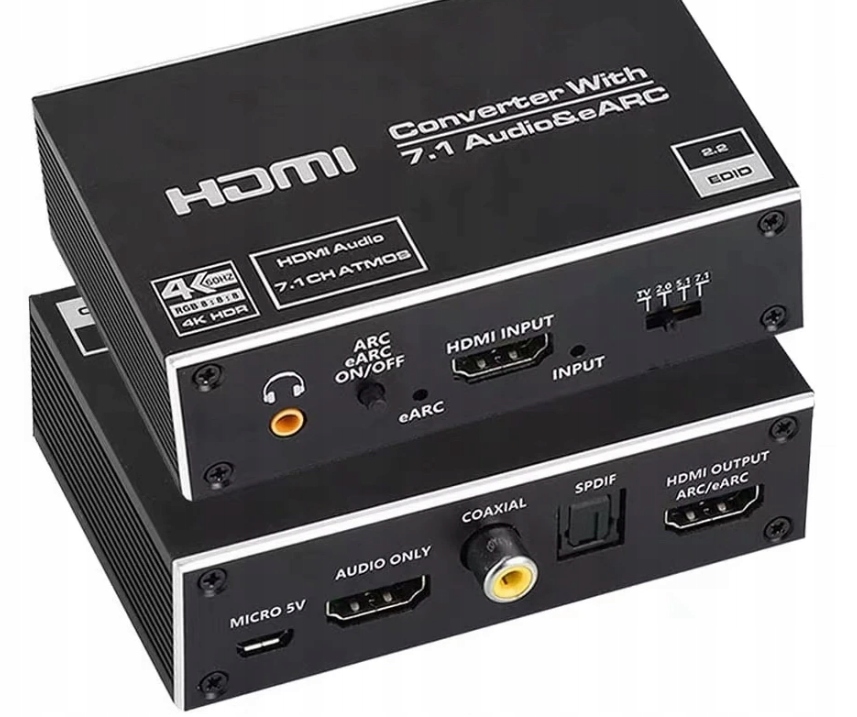 Konwerter ekstraktor ARC eARC do HDMI audio 7.1