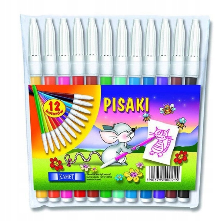 PISAKI ZMYWALNE FUN 12 KOLORÓW KAMET