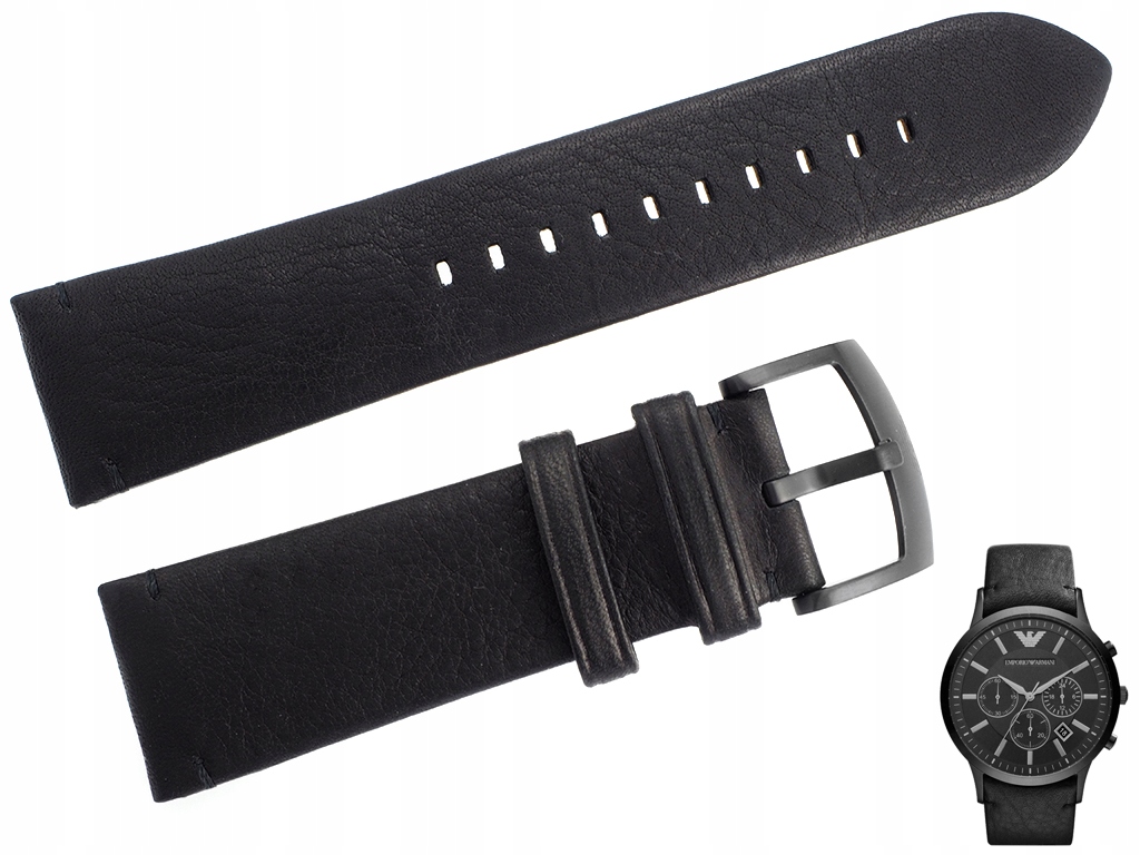 Pásek k hodinkám Emporio Armani AR2461 24 mm černý, originál