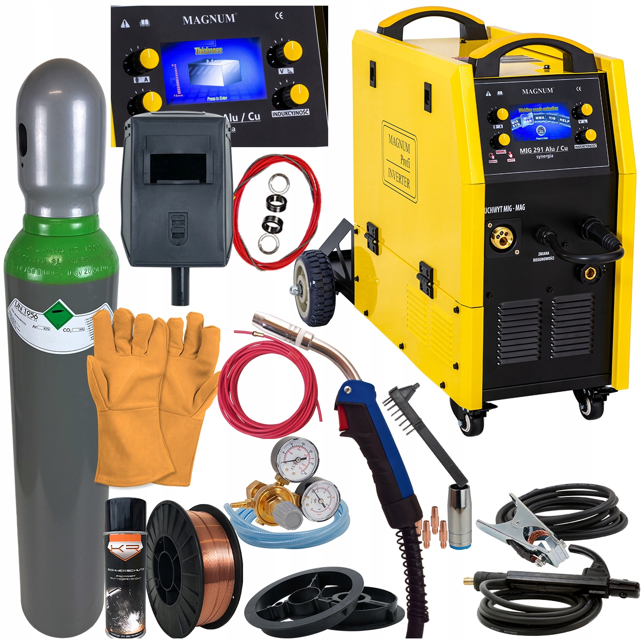 Зварювальний апарат Magnum MIG 291 ALU LCD Synergia Kit