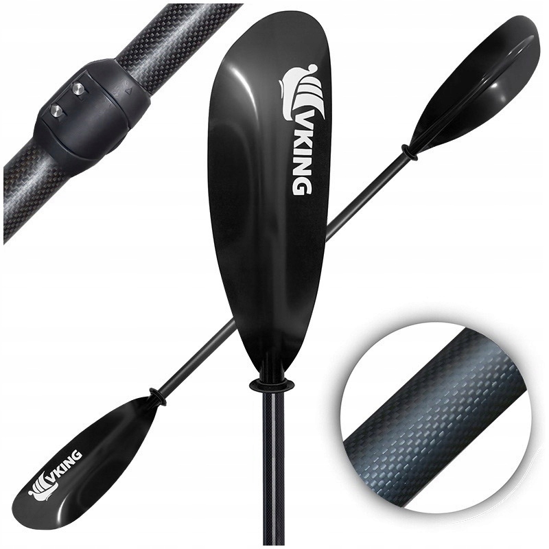 Wiosło kajakowe karbonowe szklane na kajak składane regulowane 215-240 cm