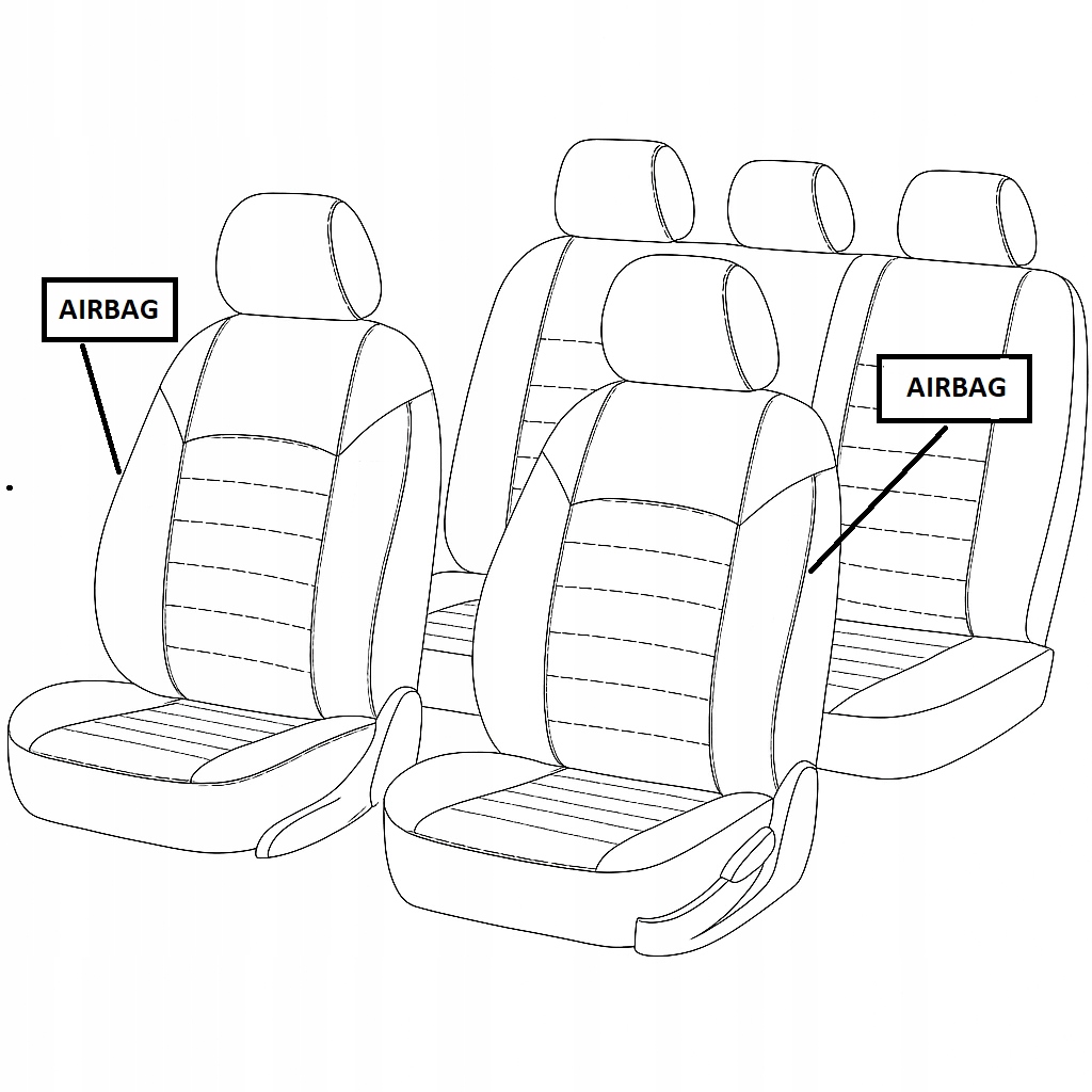 Pokrowce na fotele samochodowe komplet materiał uniwersalne TBcars Model komplet siedzeń