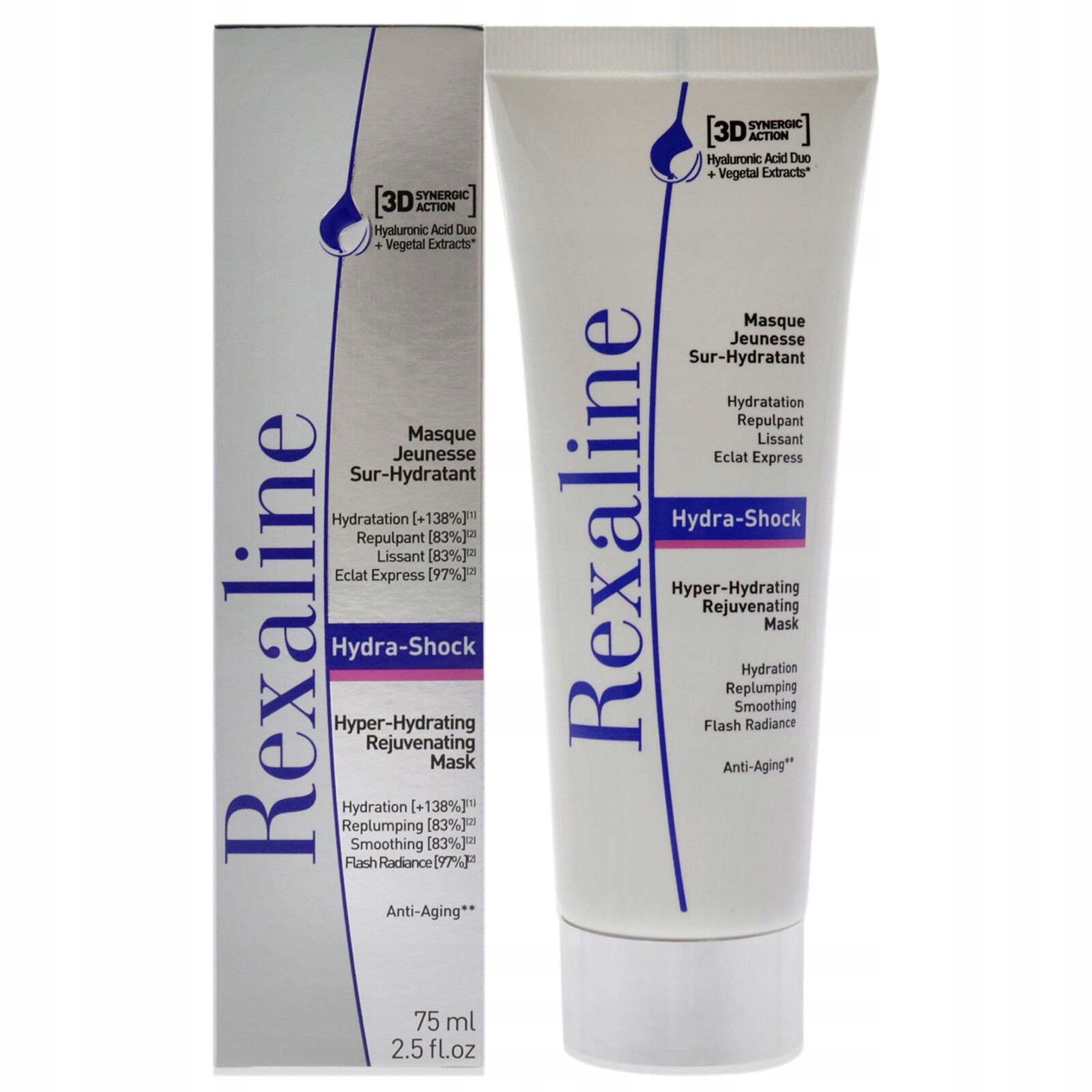 Rexaline 3D Hydra-shock Hyperhydratační Obličejová Maska 75 ML