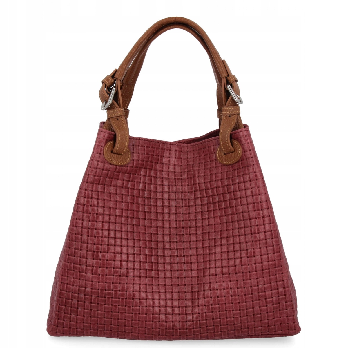 Módní kožená kabelka Shopper Bag 2269-J Bordó