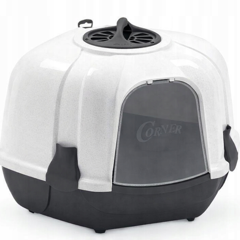 kočičí toaleta toaleta s filtrem, rohová Corner pro kočky na stelivo lopatka