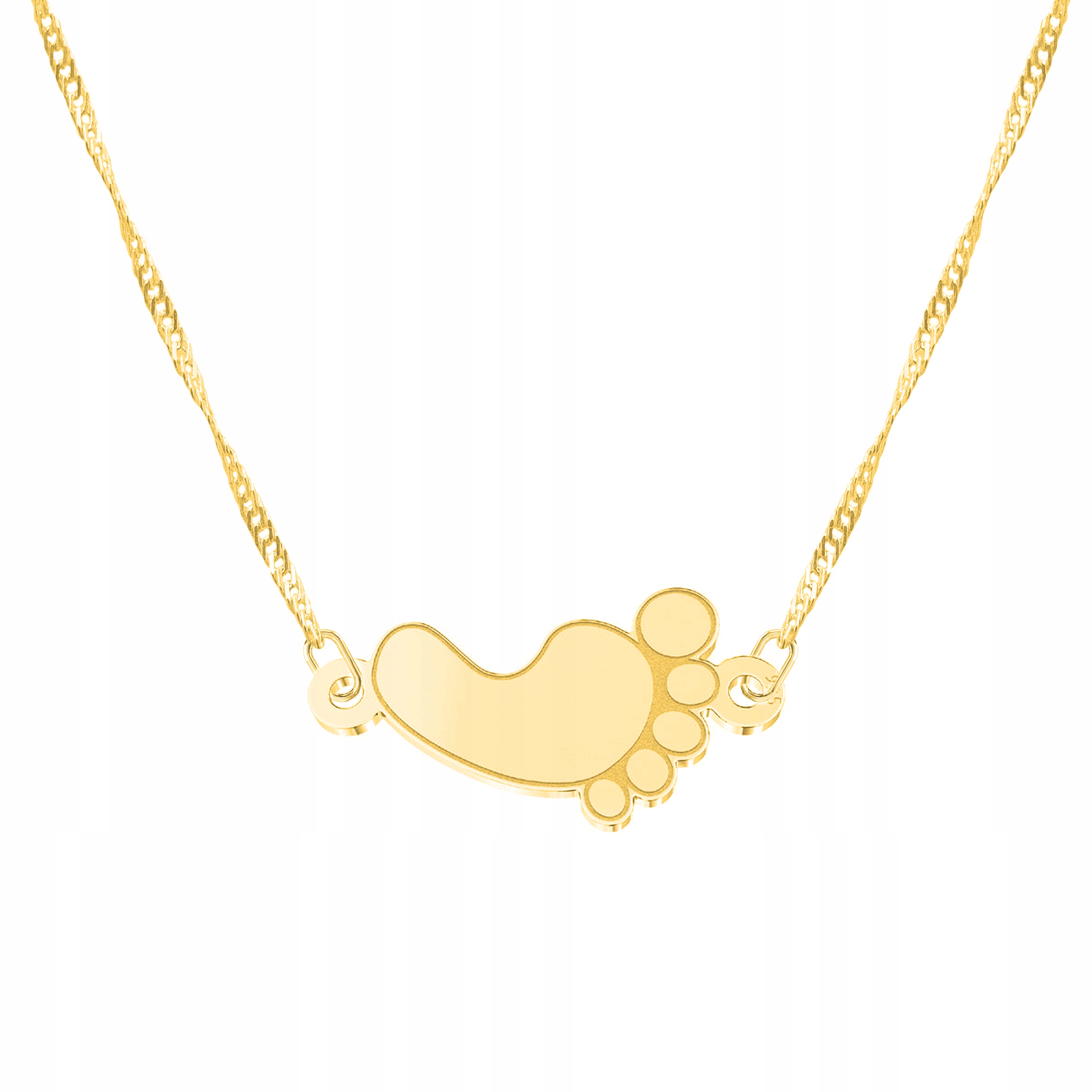 Řetízek zlatý náhrdelník 925 Otisk dětské nožičky