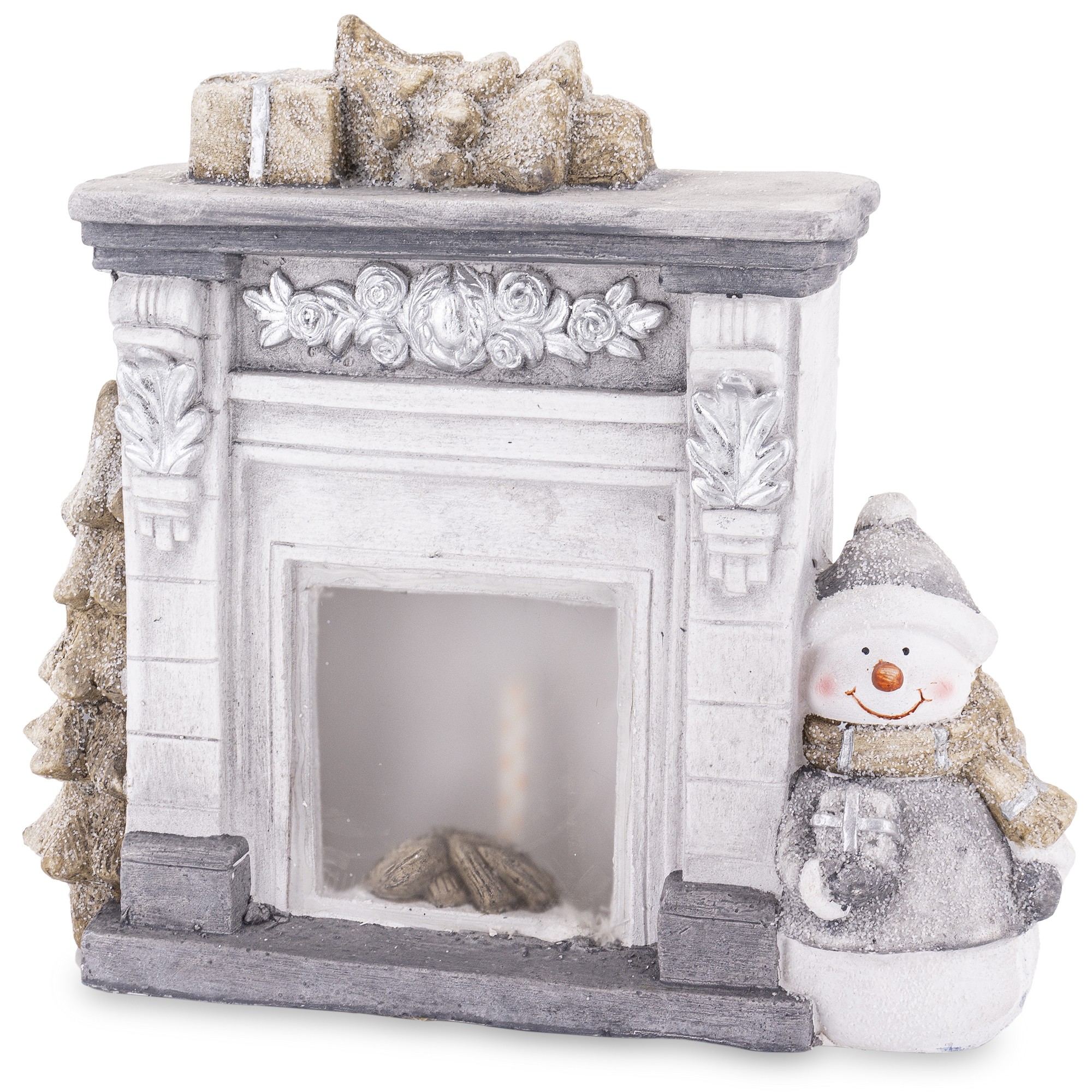 Vianočná ozdoba Led krb so snehovou vločkou 35x31x10cm156858 Art-Pol