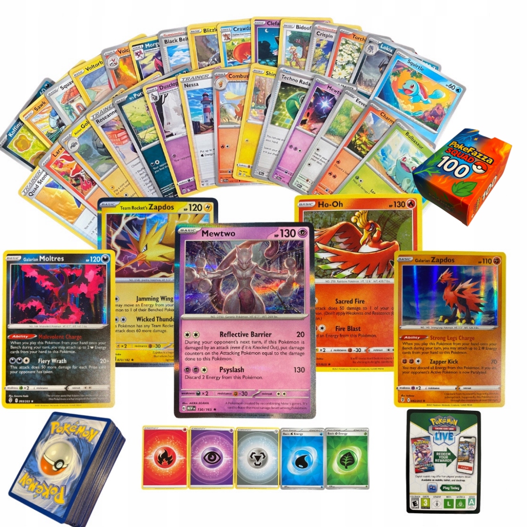 Pokemon TCG карты 150 шт-оригинальные 3 легендарных покемонов Голо