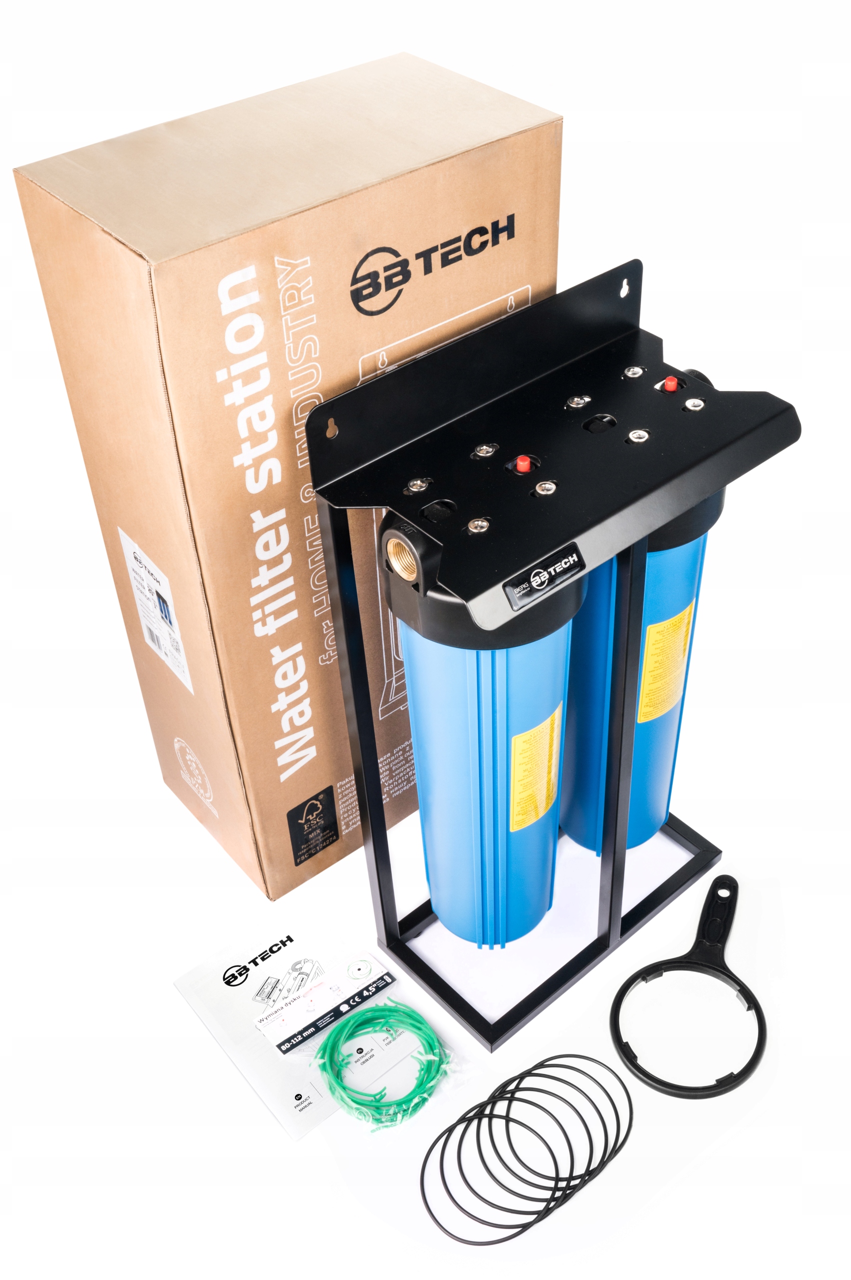 Systém filtrácie vody Big Blue 2×20″ 1″ – 2-stupňový set rám krúžok