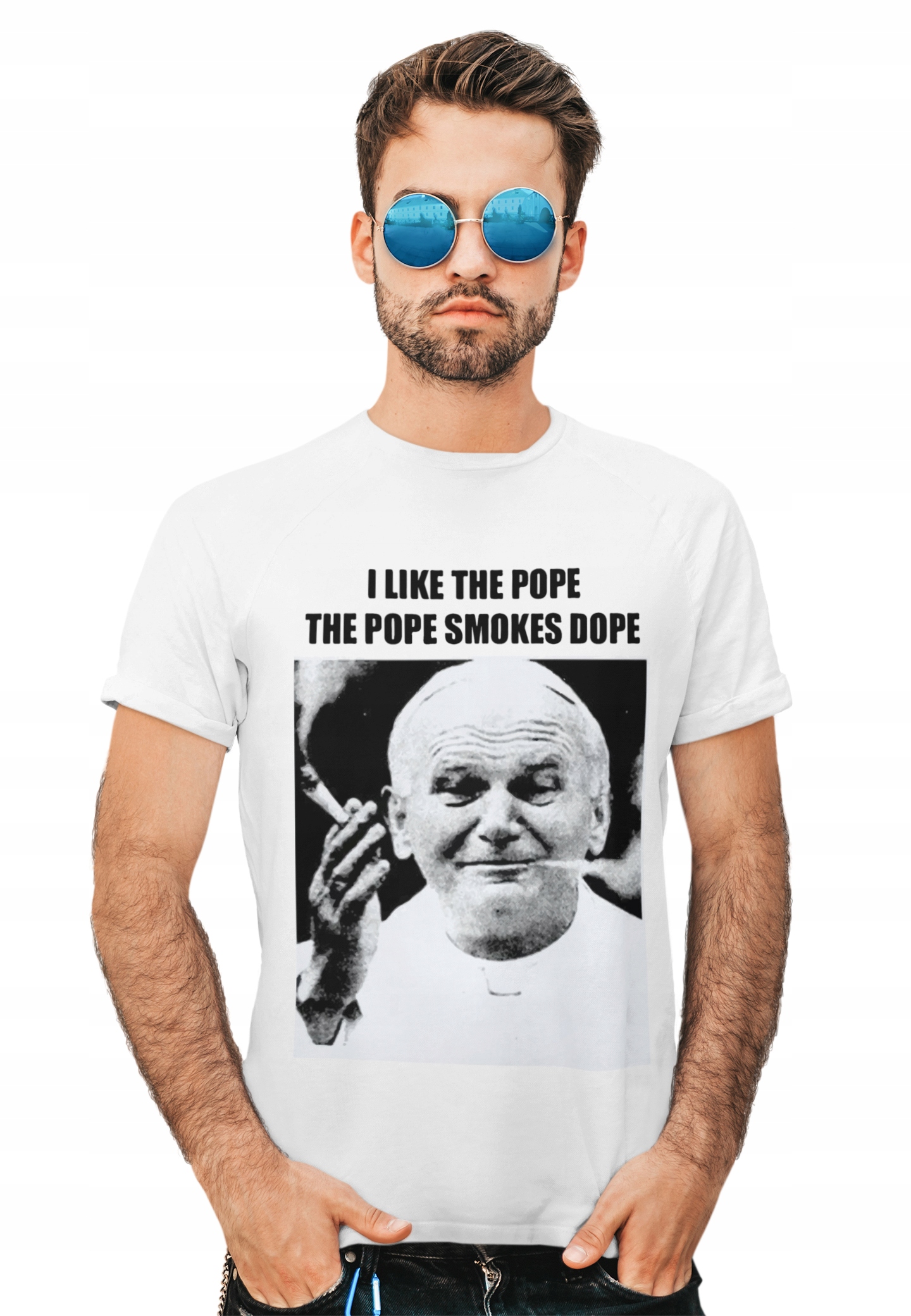 

Koszulka T-Shirt Papież Pope Smokes Dope Prezent L