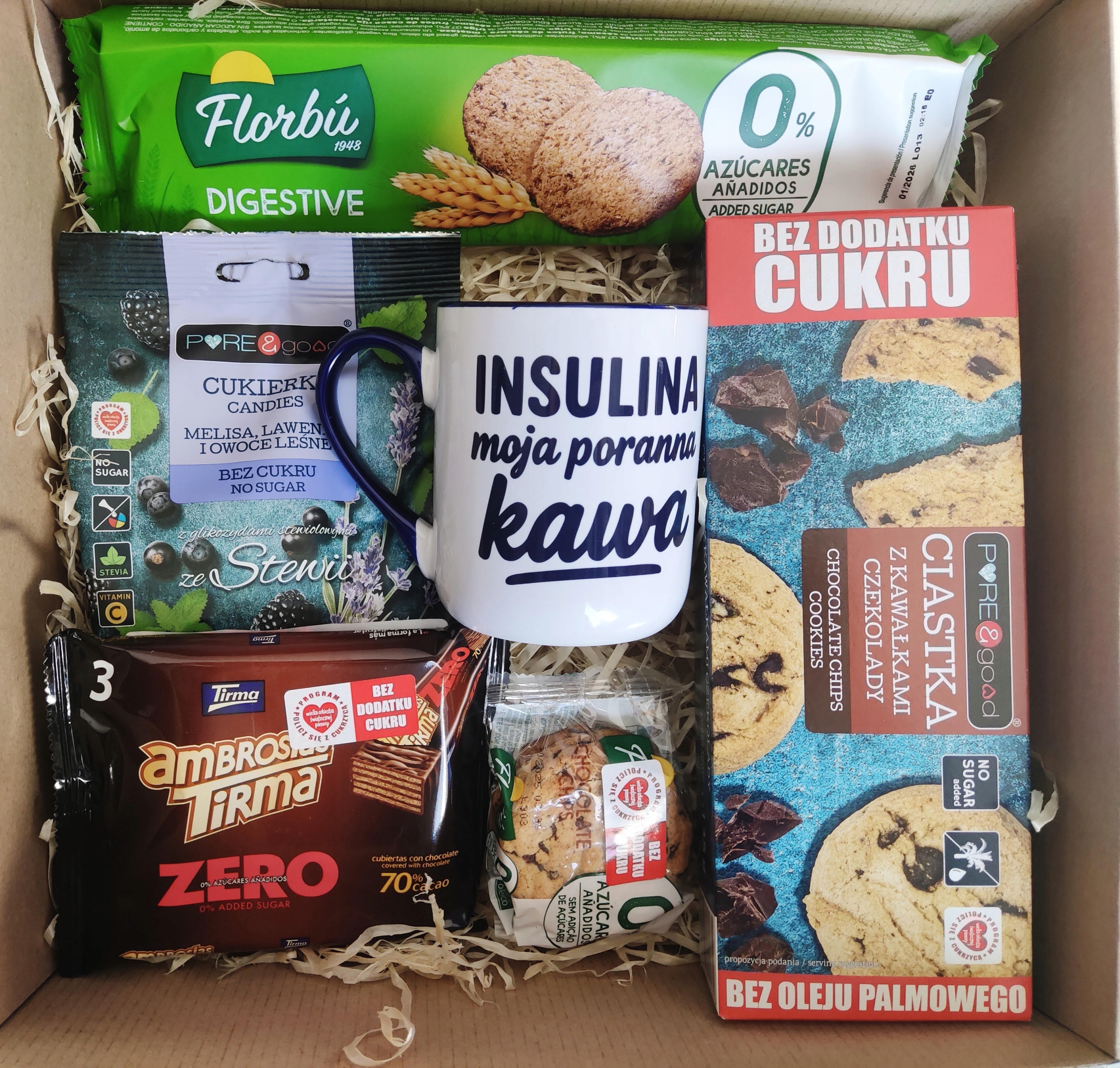 Levně Sladkosti Bez Cukru pro diabetika Hrnek sada jako dárek Fit Box