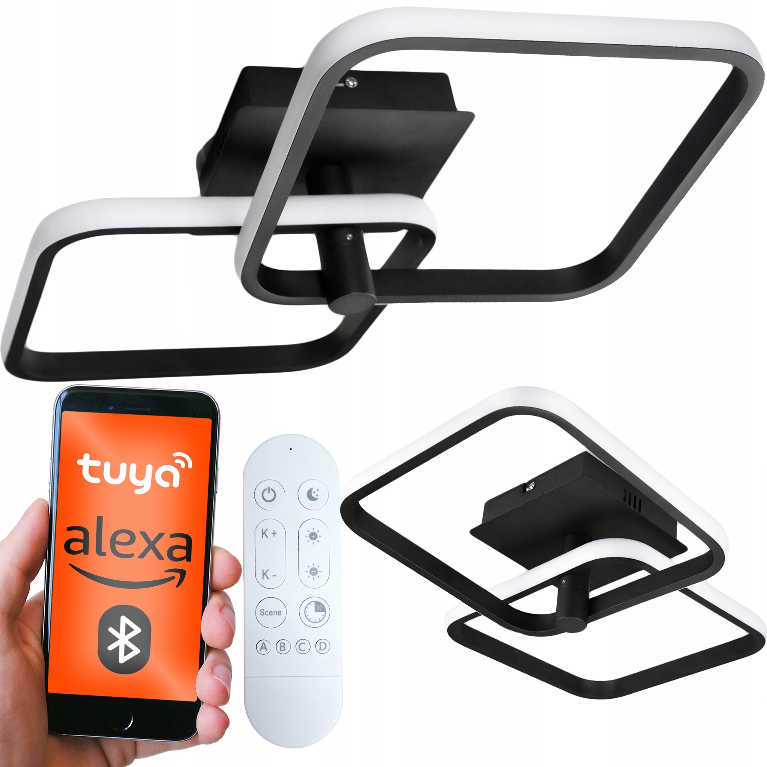 Lampa Sufitowa Led ściemnia Aplikacja Na Telefon Tuya Smart pilot