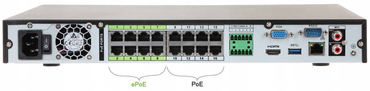 Rejestrator Dahua NVR5216-16P-4KS2E, 16 kamer IP,