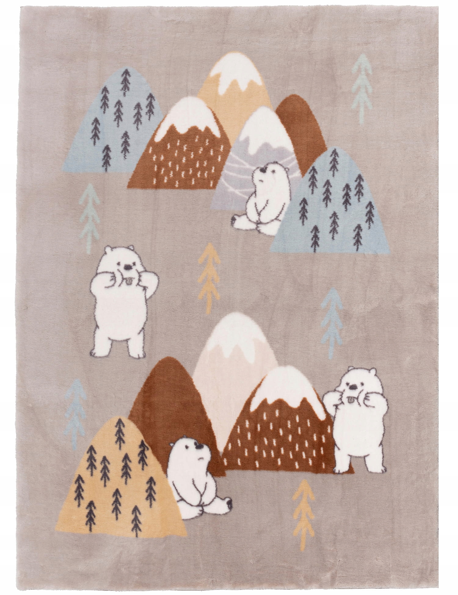 Detský Koberec Medvedíky Plyšový Pre Deti 120x160CM Béžový Kids