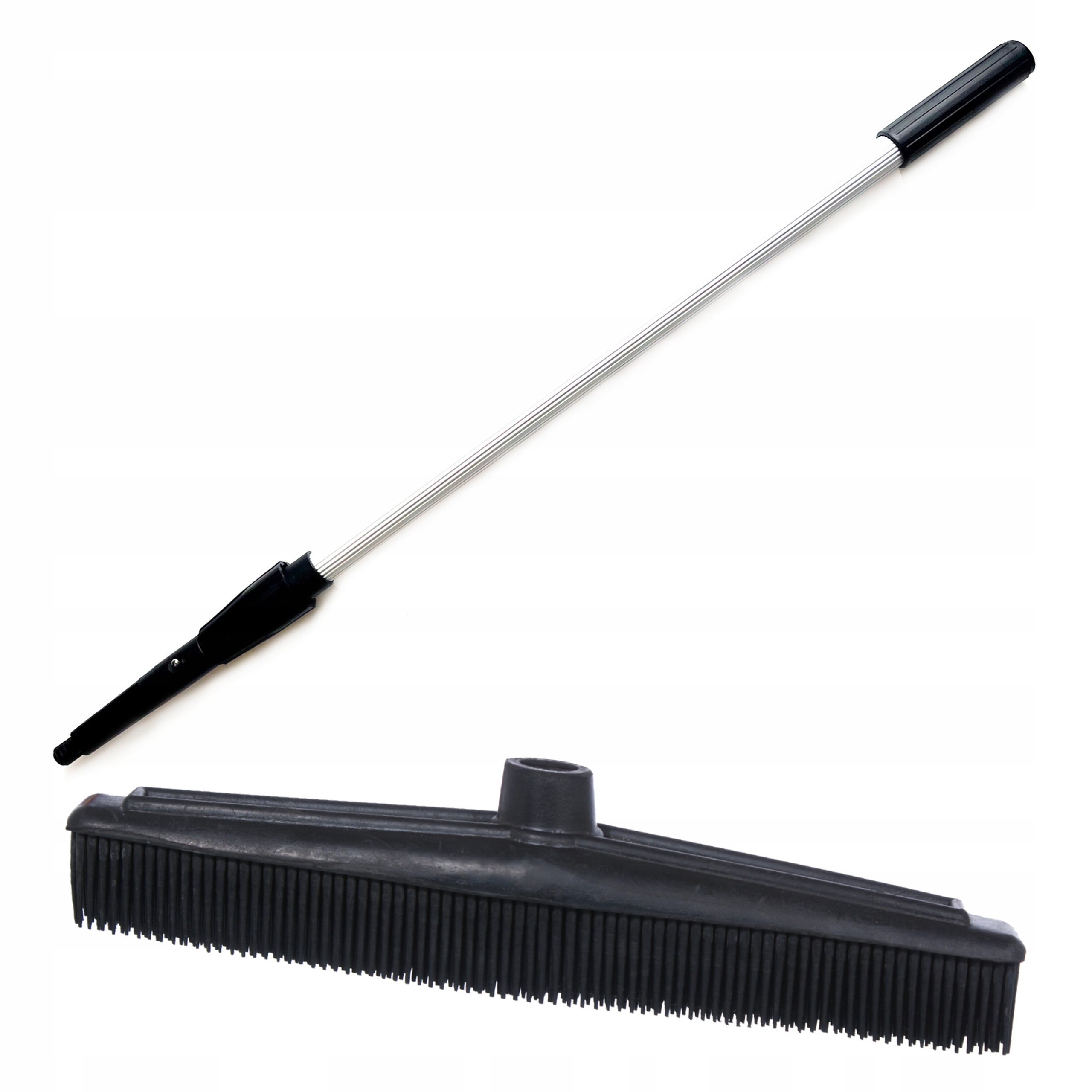 Levně Smeták Gumový kartáč na zametání chlupů s Teleskopickou tyčí