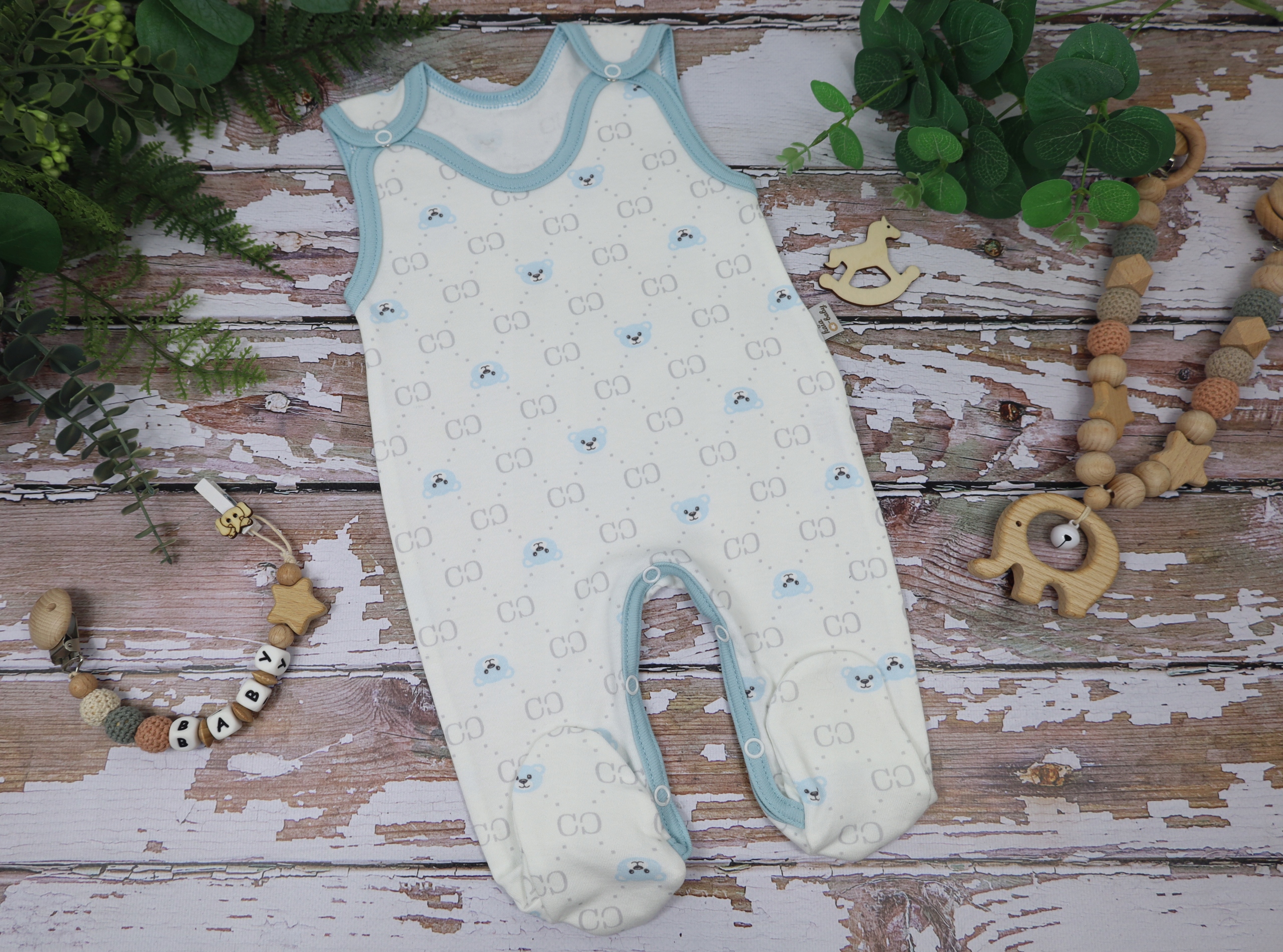 ŚPIOCHY NIEMOWLĘCE ŚPIOSZKI BAWEŁNIANE ROZPINANE r.62 BABY BEAR /52/ Marka kaia-baby