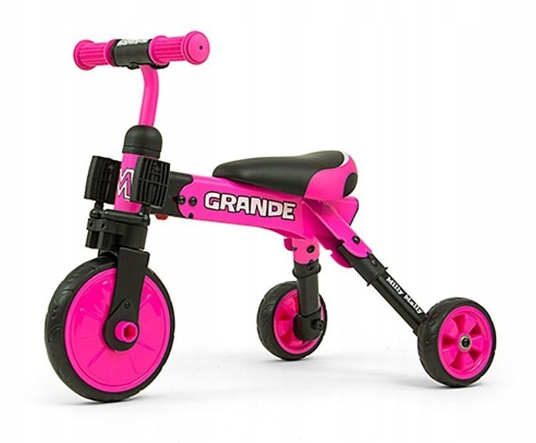 Milly Mally Rowerek Trójkołowy z Pedałami 2w1 Biegowy Grande Pink