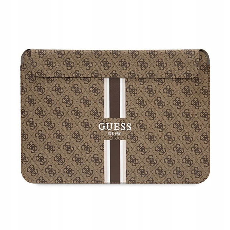 Guess 4G Printed Stripes Computer Sleeve – Pouzdro na notebook 14" (hnědé)