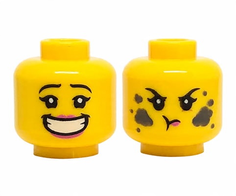

Lego głowa główka figurki kobieta, brudna
