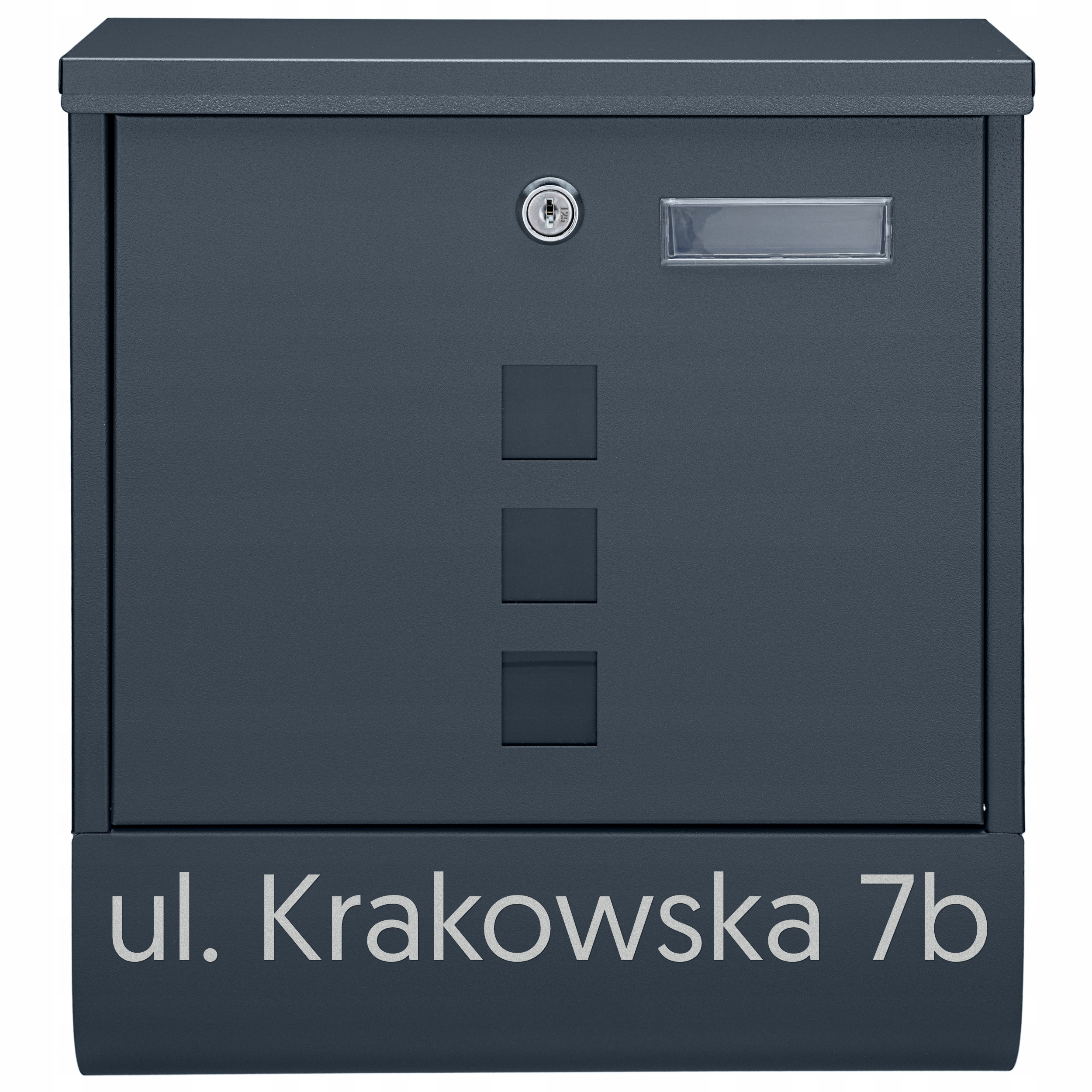 SKRZYNKA POCZTOWA NA POCZTĘ ANTRACYT + NUMER DOMU