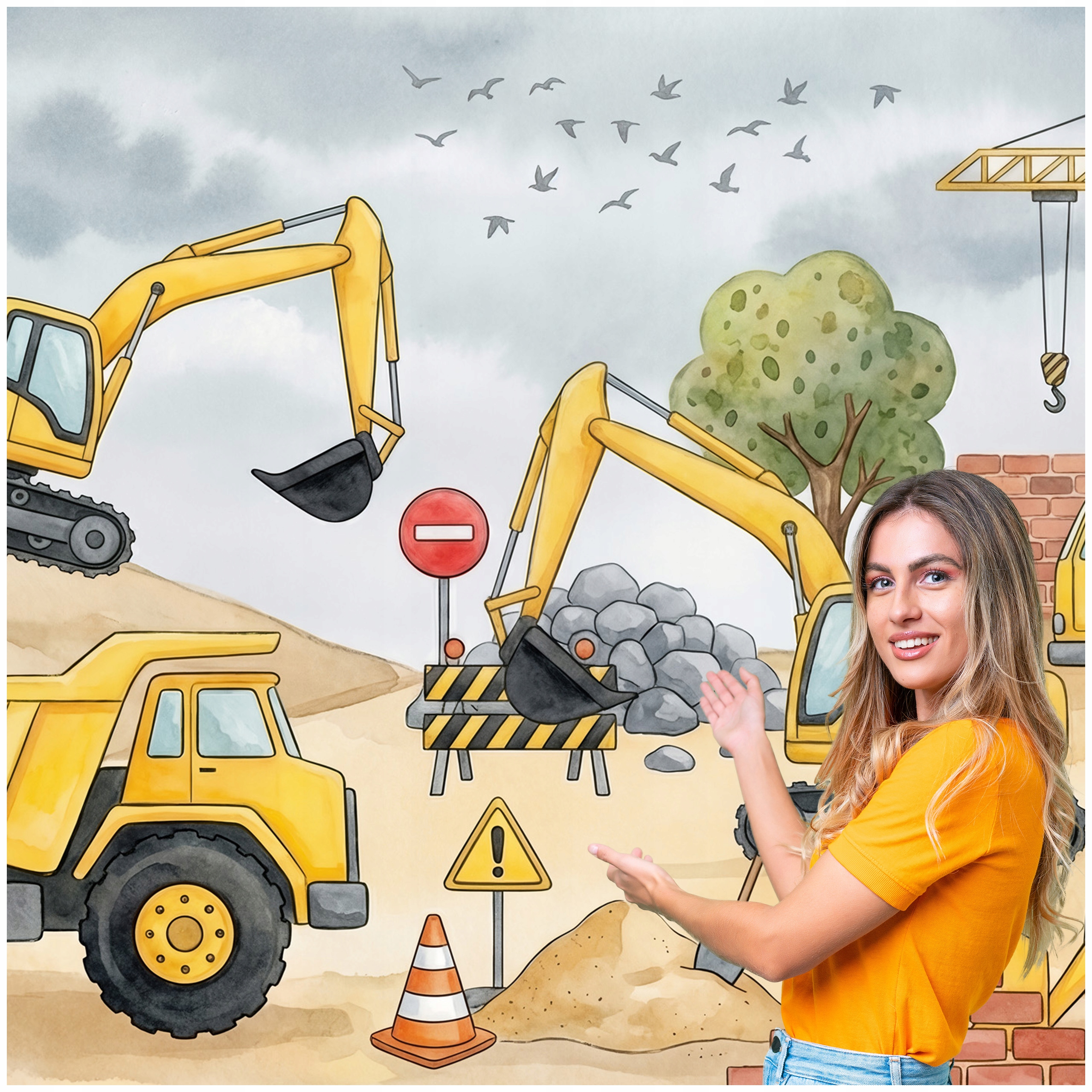 Fototapeta Pre Deti stavenisko Bager Nákladné auto 588x280 DD06F