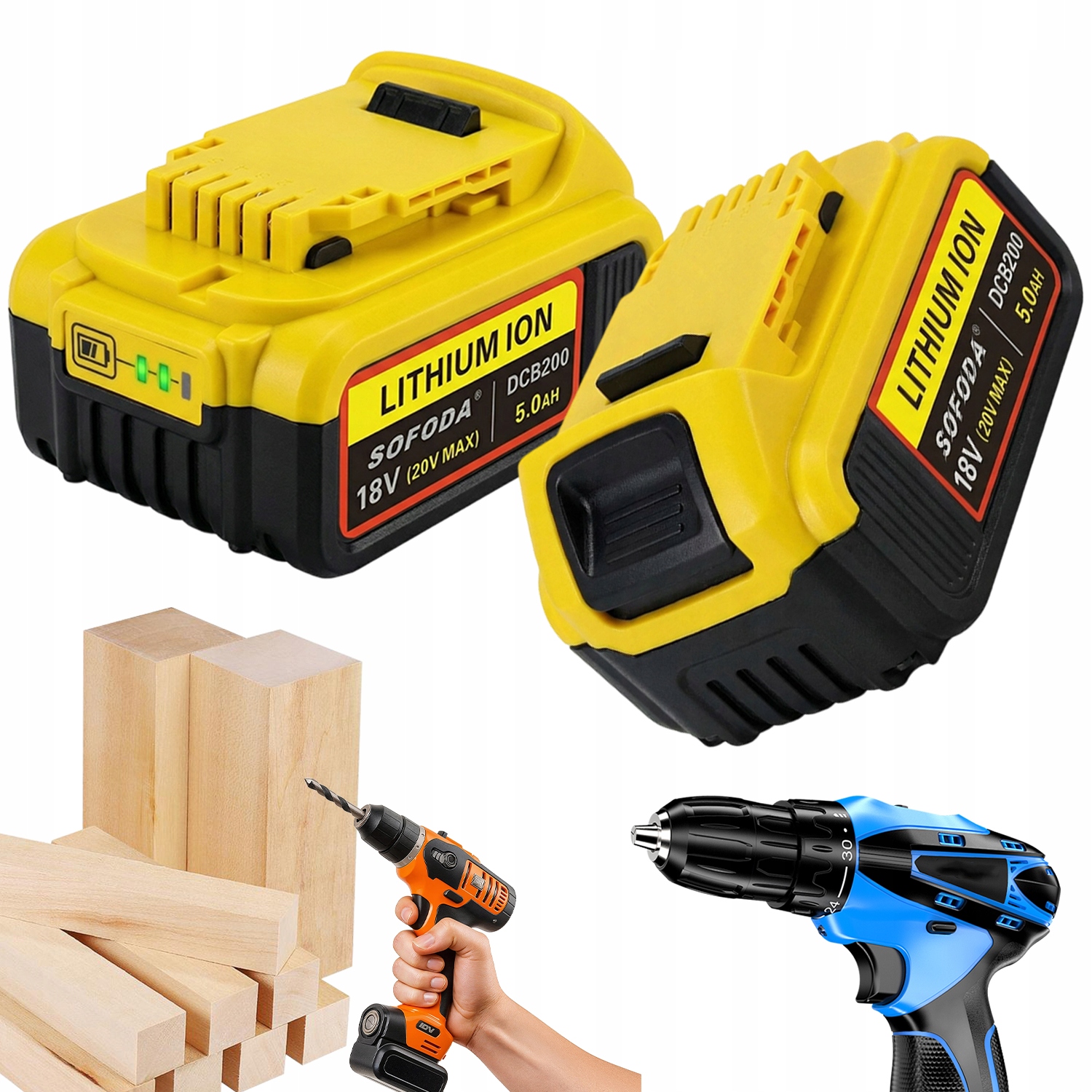 Akumulátor Pro Dewa 18V 5000MAH Li-ion 2 Ks, Náhrada DCB184 DCB200