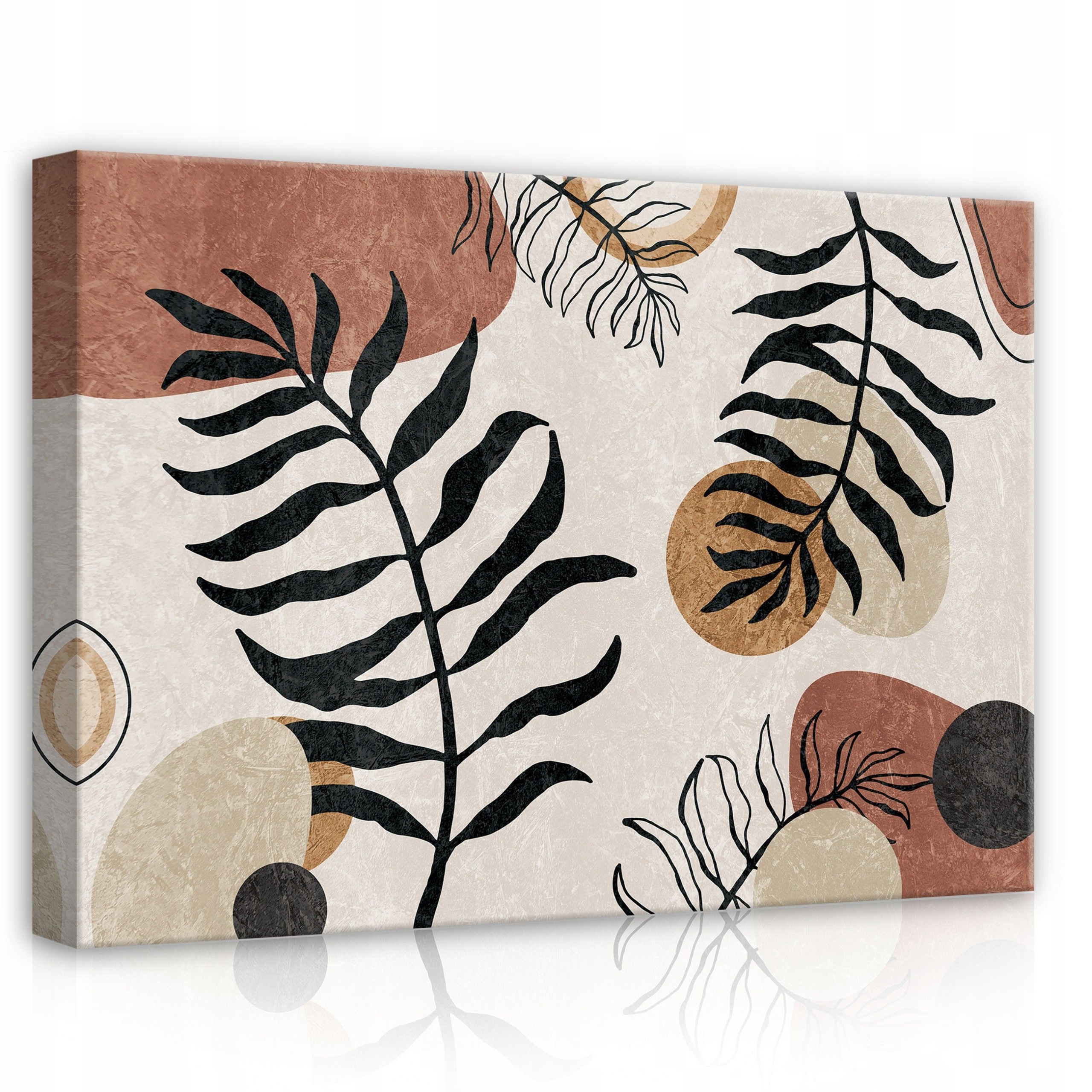 Obraz 70x50 Boho botanika listy abstrakce neutrální barvy harmonie