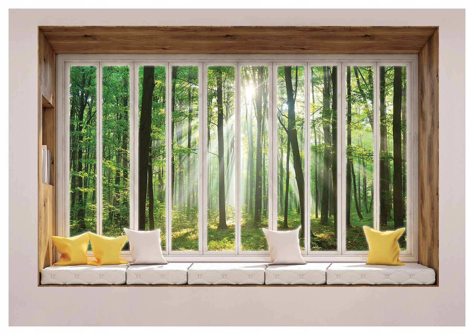 Fototapeta Sluneční les okno příroda relaxace zeleň 208x146 iluze lepidlo