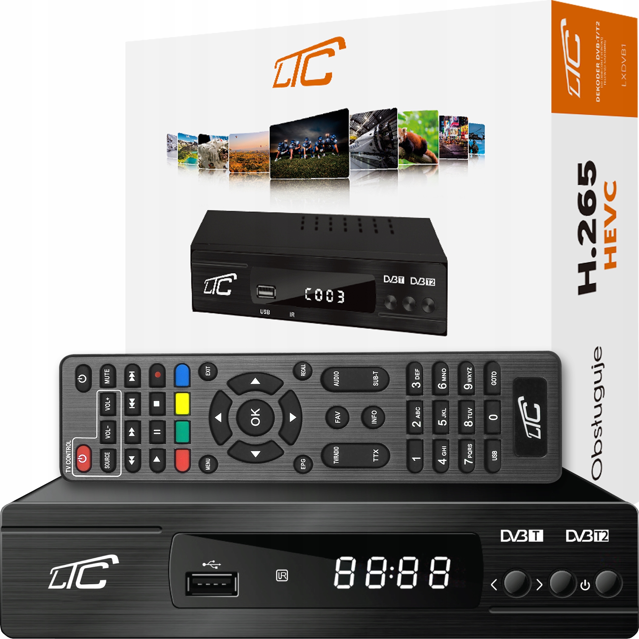 

Dekoder Tuner Tv Naziemnej Hd DVB-T2 Hevc H.265