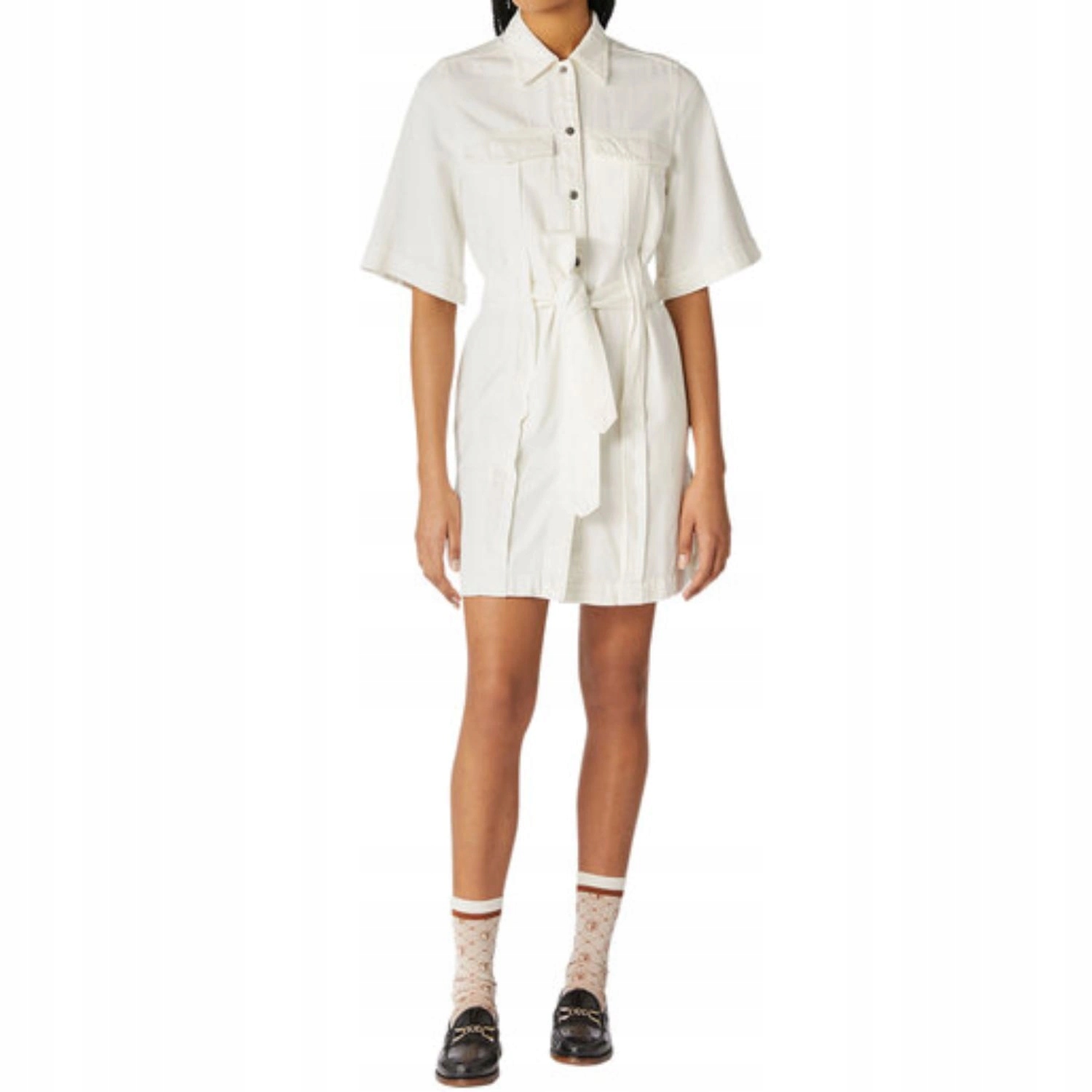 Šaty Trussardi dámská košilová bílá módní každodenní bavlněná vel. M