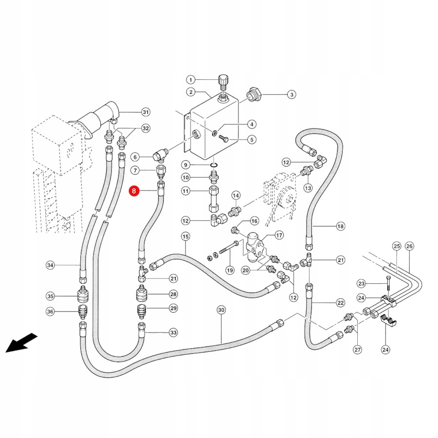Przewód hydrauliczny Claas 768247.0 Oryginał Producent części inny