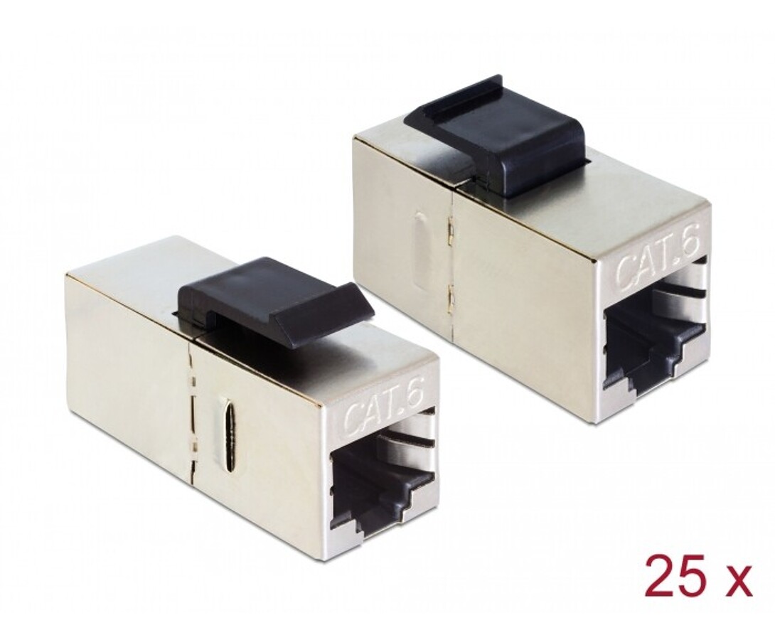 Moduł Keystone z gniazdem RJ45 do gniazda RJ45 Cat.6 25 sztuk Delock 86626