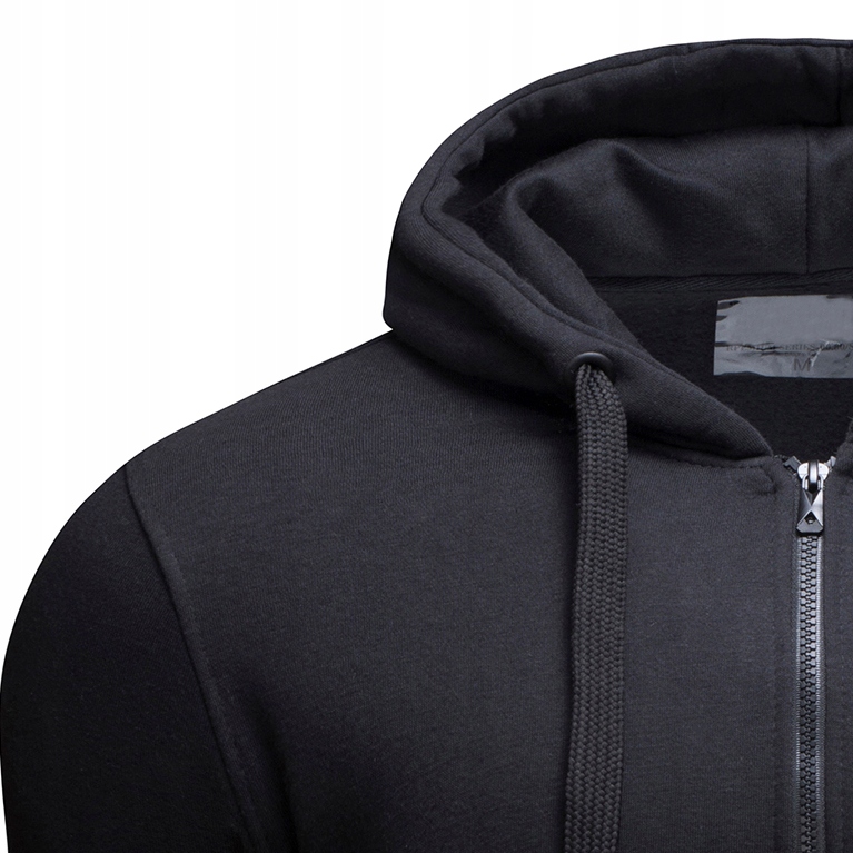 BL08 cza r. XXL GŁADKA ROZPINANA BLUZA Z KAPTUREM Rozmiar XXL