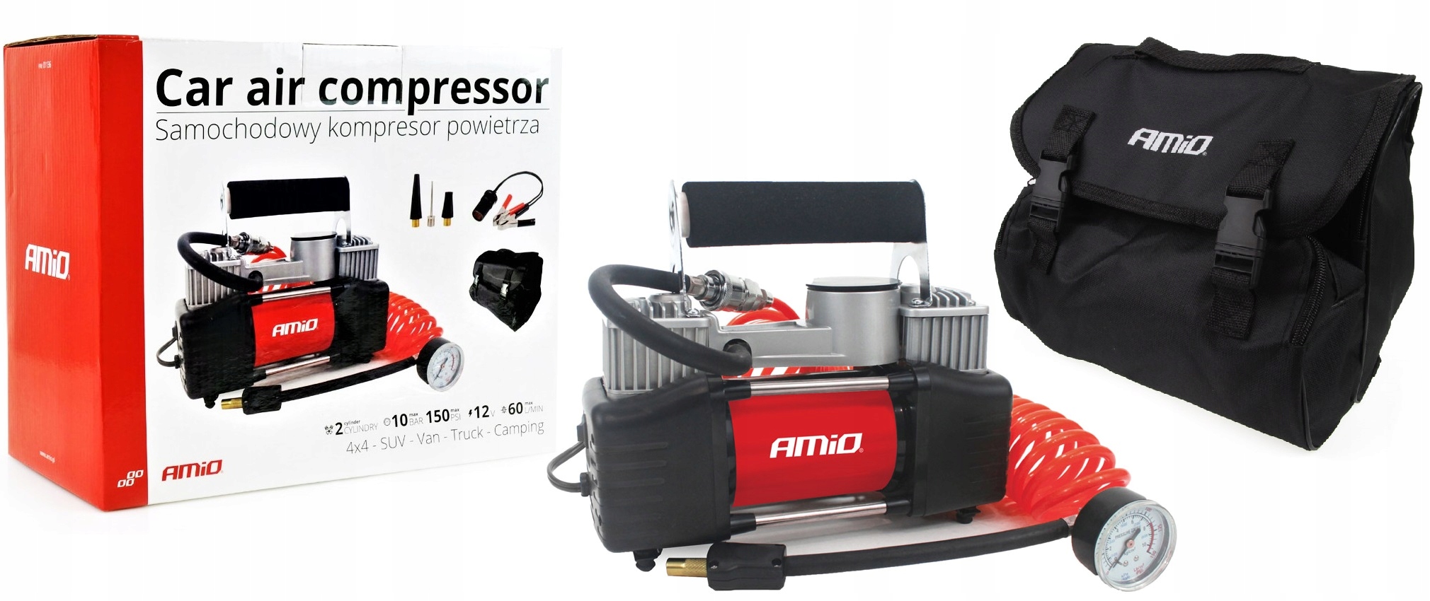 ЭФФЕКТИВНЫЙ КОМПРЕССОР КОМПРЕССОР AMIO 12V 60L/MIN 10BAR
