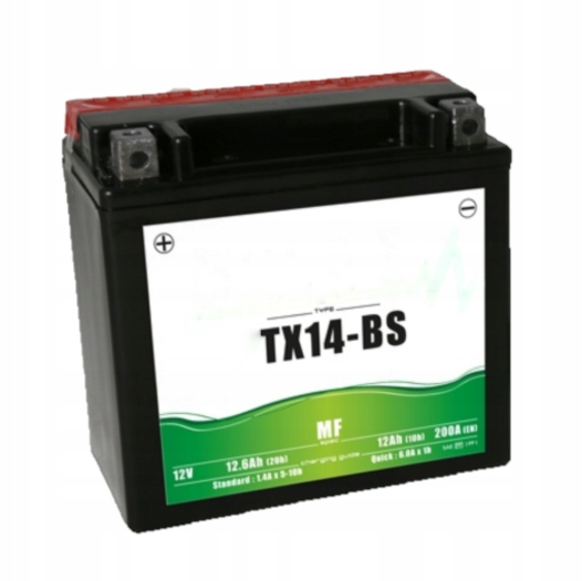 Akumulator motocyklowy YTX14-BS 12V 12Ah 200A Zamiennik Yuasa Varta Exide
