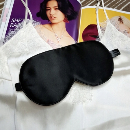 SATYNOWA MASKA DO SPANIA MIĘKKA OPASKA NA OCZY Wzór dominujący bez wzoru