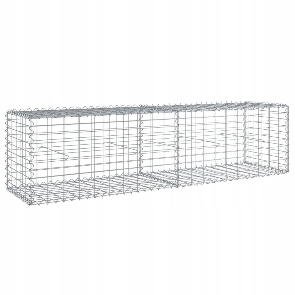 VidaXL Kosz gabionowy z pokrywą, 200x50x50 cm, galwanizowane żelazo Stan opakowania oryginalne