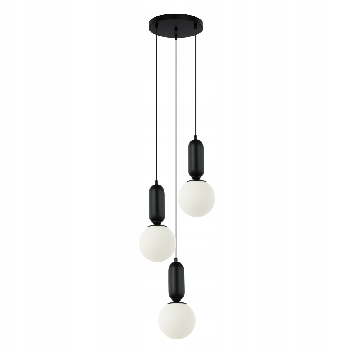 Lampa wisząca, sufitowa czarna E27, żyrandol do pokoju, sypialni Aldeva 3S