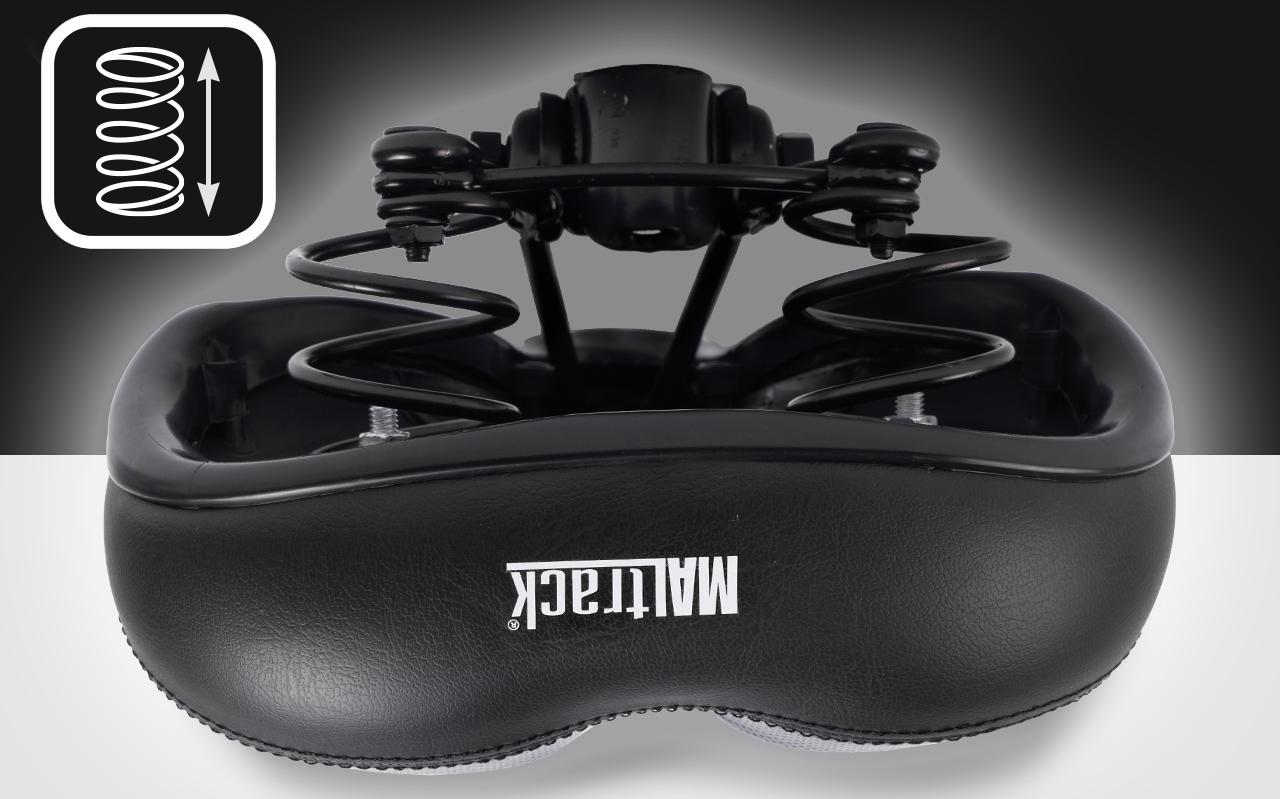 SIODEŁKO ROWEROWE WYGODNE PIANKOWE Z AMORTYZACJĄ WODOODPORNE SPRĘŻYNOWE Szerokość 210 mm